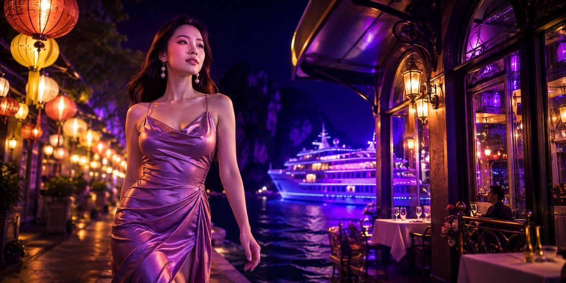 Khung cảnh Vịnh Hạ Long về đêm gợi liên tưởng đến trải nghiệm VIP casino cao cấp